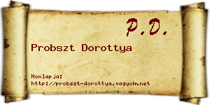 Probszt Dorottya névjegykártya